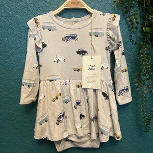 Kyte Baby Vintage Cars Twirl Bodysuit Dress NWT 18-24mo